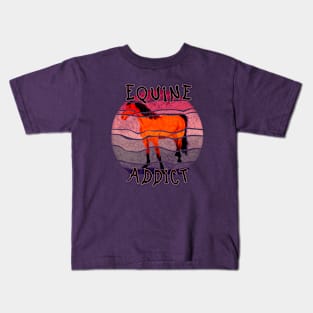 Equine addict N1 - purple Kids T-Shirt